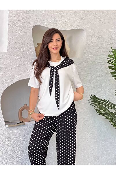 DE'VESTA Shawl Collar Garnished Modal Fabric Women's Tracksuit Set Lycra Cotton Comfortable Casual and Stylish Bottom Top Summer Tracksuit Set