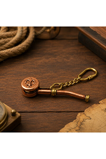 hediyeconcepti Brass Sailor Themed Keychain – Nostalgic Metal Keychain with V...