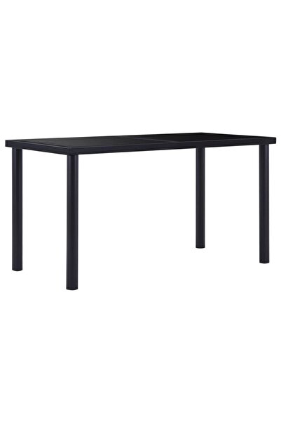 vidaxl Masă de bucătărie, negru, 140 x 70 x 75 cm, sticlă securizată