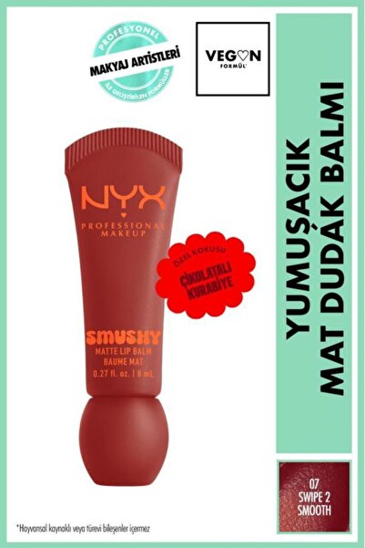 NYX Professional Makeup Smushy Yumuşacık Mat Dudak Balmı - 07 Swipe 2 Smooth