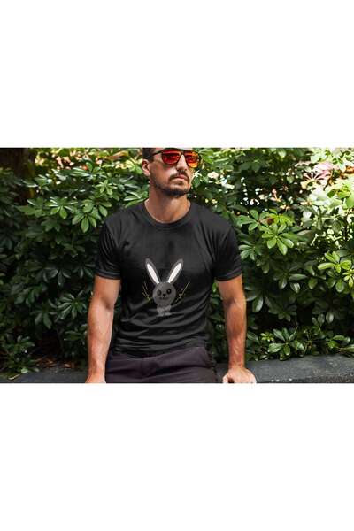 iLovePrints Funny Scared Bunny Illustration Tshirt