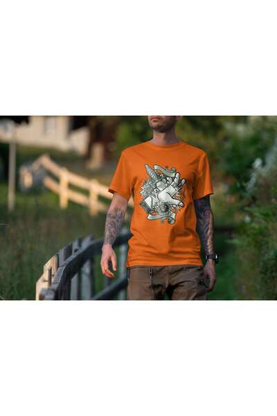 iLovePrints Illustration of a Hand, Sword, and Roses Tshirt