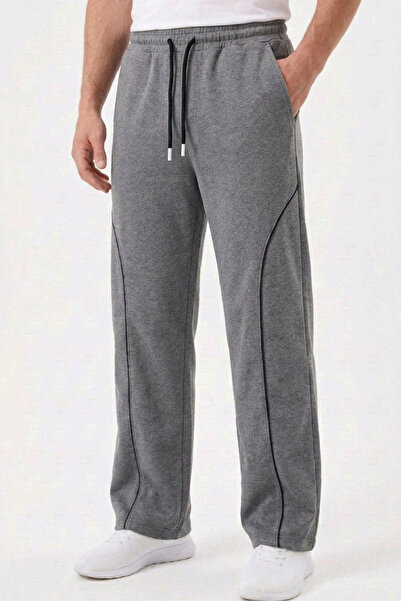 STRAVON Men's Baggy Front Piping Detailed 4-Season Comfortable Fit Wide-Leg S...