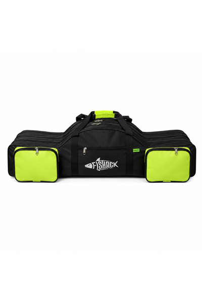 Fishack Olta/Kamış Çantası - - 3 Gözlü - Cepli - Siyah/Fosfor Yeşili - 100 cm