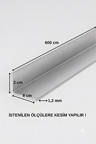 Marka Alüminyum Köşe Profili Alüminyum Köşebent L Profil GRİ 2 CM X 6 CM X 60...