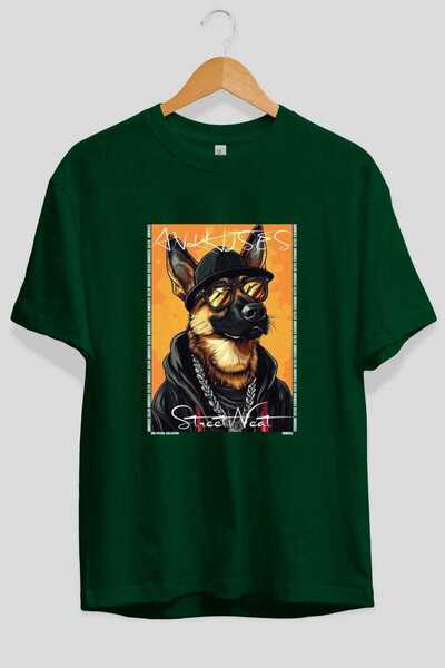 Ankhises تي شيرت Dog For Love 19 أخضر اللون مطبوع عليه صورة كلب، مصنوع من الق...