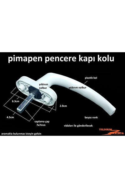 Pipenax PVC PİMAPEN PENCERE KOLU TEKLİ PENCERE KOLU