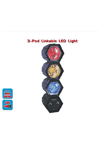 Generic 3 LED Podlight Φωτορυθμικό, Κίτρινο-Μπλε-Κόκκινο