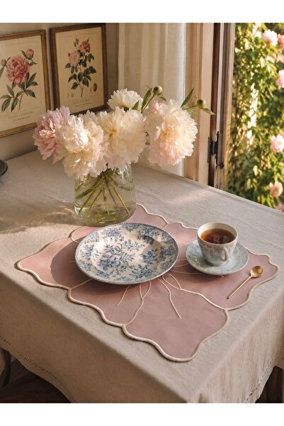 safelyn Pink Flower Amerikan Servis - 4 Adet - Pembe Renk