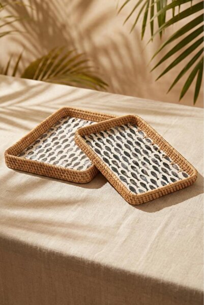 ACAR SEDEFLİ BAMBU DİKDÖRTGEN TEPSİ 2'Lİ DESEN3