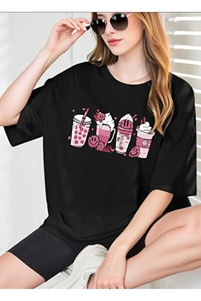 JENOLAN Tricou oversize casual Boyfriend cu imprimeu Smoothie