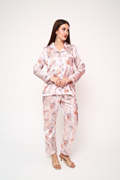Silk Point – Saten Pijama Takımı | Peach Copper