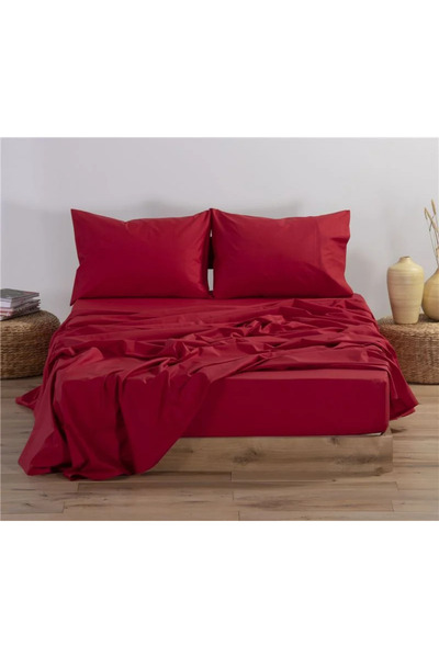 Nef Nef Homeware Μονό Σεντόνι Βασικό 170Χ270 - 126-Κόκκινο