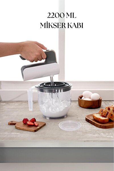 Twin Store 2200 ml Mixer Container, Smoked & Measuring Container & Storage Co...