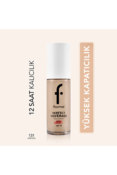 Flormar Perfect Coverage Yoğun Pigmentli SPF15 Fondöten No: 131 Warm Nude
