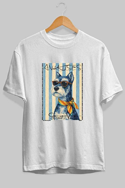 Ankhises Za ljubav prema psima 60 Front Dog printana bela majica velikog form...