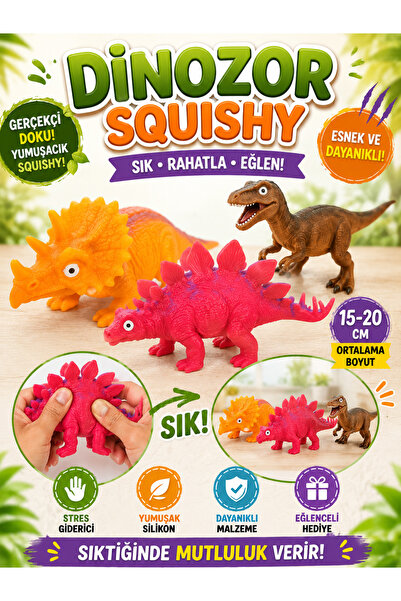 Ayver 1 ADET DİNOZOR SQUISHY SUKUŞİ OYUNCAK YUMUŞAK OYUNCAK STRES OYUNCAĞI
