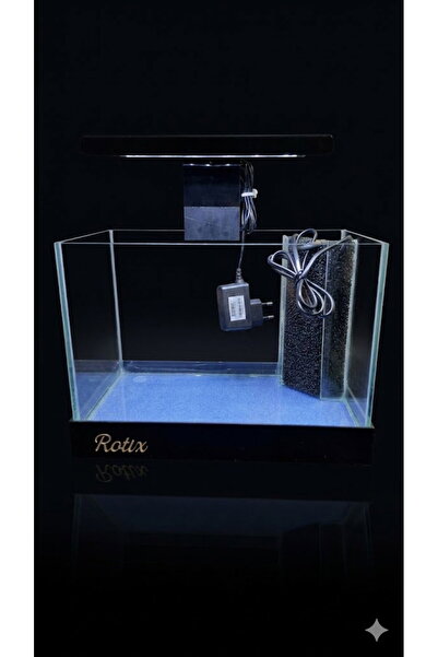 Rotixfy ROTİX AKVARYUM KENDİNDEN MOTORLU LEDLİ 30X18X23 CM SİYAH