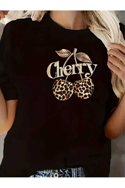 tkn your style Ženska majica sa leopard i trešnja printom