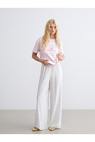 LC Waikiki I Beli Corded Striped Wide Leg Women's Pants from Freezen Store