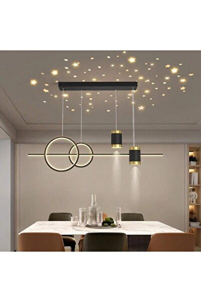 Snooe LED Dining table chandelier Modern Wave Shape Pendant Light Dimmable Ch...