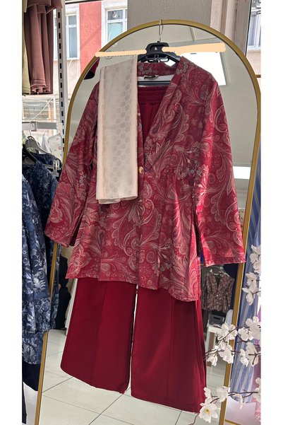 Kağanbutik Floral Patterned Jacket and Trousers Set
