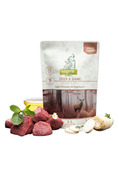 Isegrim Hrană pentru câini adulți, plic, Căprioară și carne de vânătoare, 410 g
