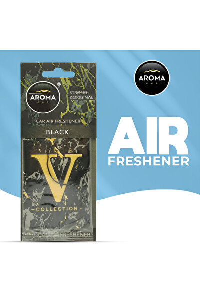 Aroma معطر هواء للسيارة من مجموعة V باللون الأسود، برائحة منعشة قوية وطويلة ا...