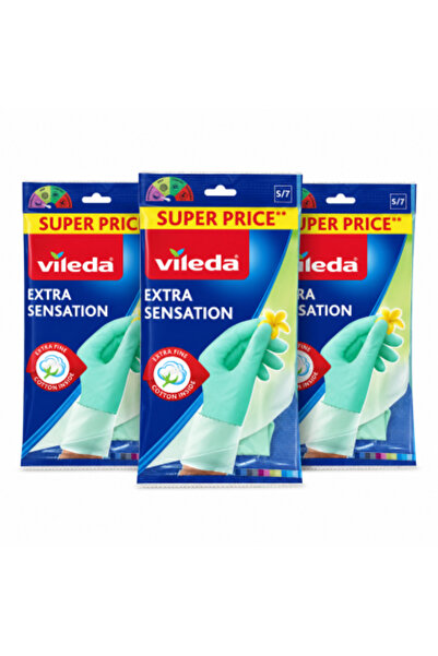 Vileda Set 3 x Super Preț Senzație Extra, mănuși de menaj extra fine, mărimea...