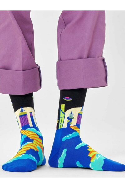 Happy Socks Βαμβακερή Κάλτσα “Galaxy City”