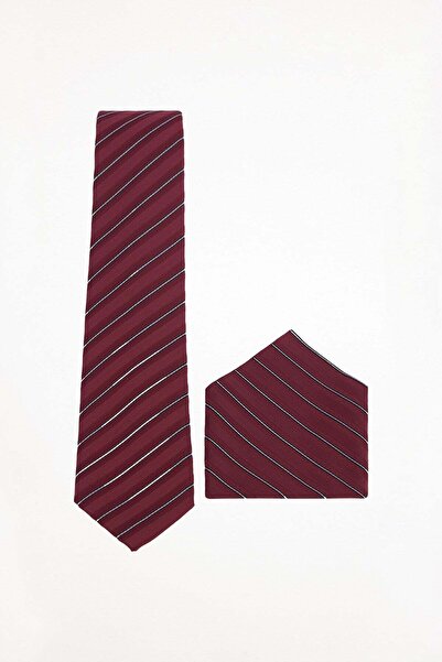 Tudors Burgundy blue striped pocket square classic tie