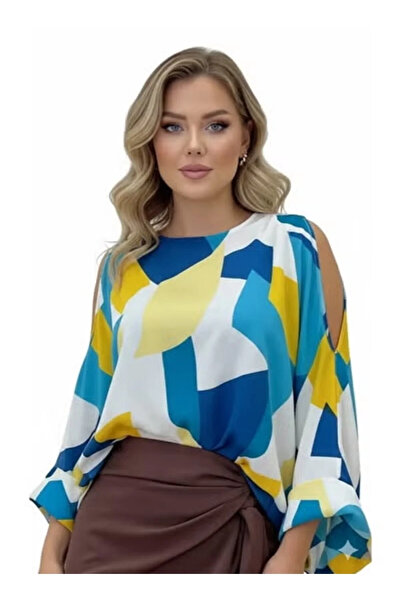 FULLJOY A colorful blouse with a comfortable fit and wide sleeves; a stylish ...