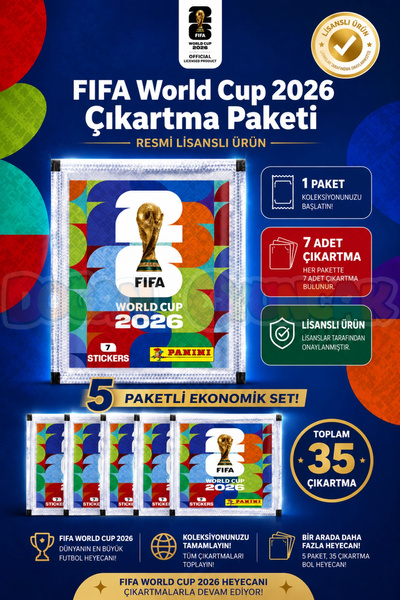 Doğan Oyuncak Dünyası Panini Dünya Kupası Çıkartmaları 5 Paket - FIFA World C...