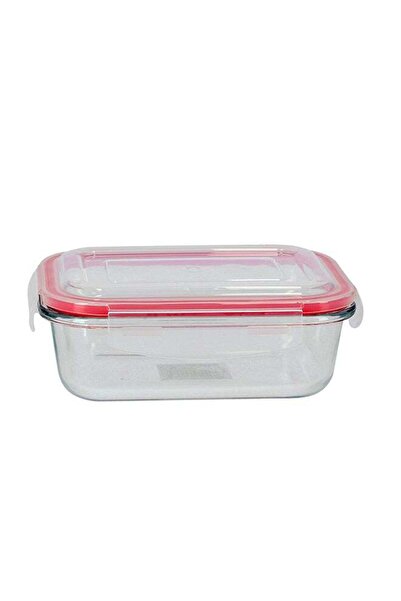 DELCASA Rectangular Glass Air Tight Container Red/Clear
