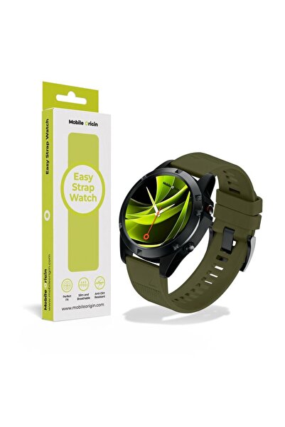 Mobile Origin Easy Strap Silicone 22mm QuickFit Watch Band for Garmin, Dark G...