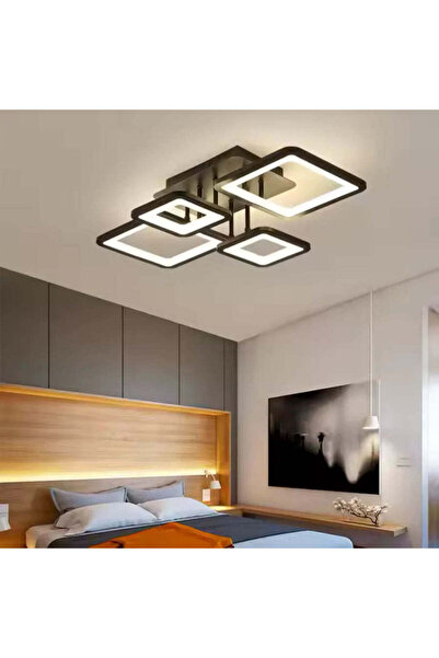 La Cucu Lustra LED cu telecomanda ELLA 67W, 4 Patrate, lumina Rece/Calda/Neut...