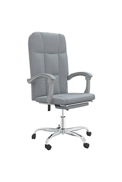 vidaxl Fotoliu de birou rabatabil, gri deschis, textil