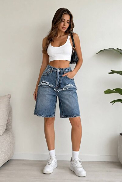 NO BRAND Bermude Denim Dama