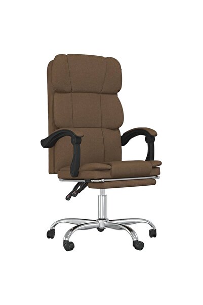 vidaxl Fotoliu de birou rabatabil, maro, textil
