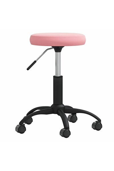 vidaxl Scaun pivotant de birou catifea roz