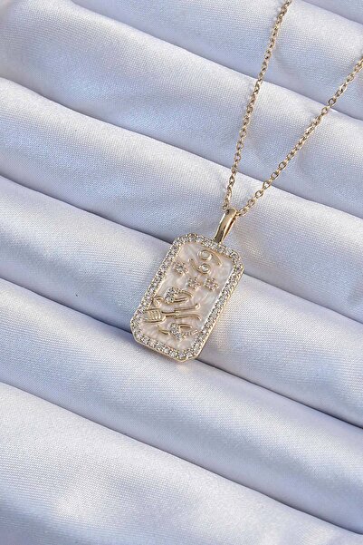 OGHAMAY 316L Steel Chain Gold Color Zircon Stone Framed Tarot Necklace