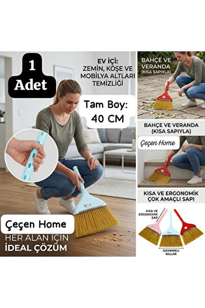 ÇEÇEN HOME (1 Adet) Büyük Boy Yer Süpürgesi Renkli Çok Amaçlı Banyo ve Tuvale...