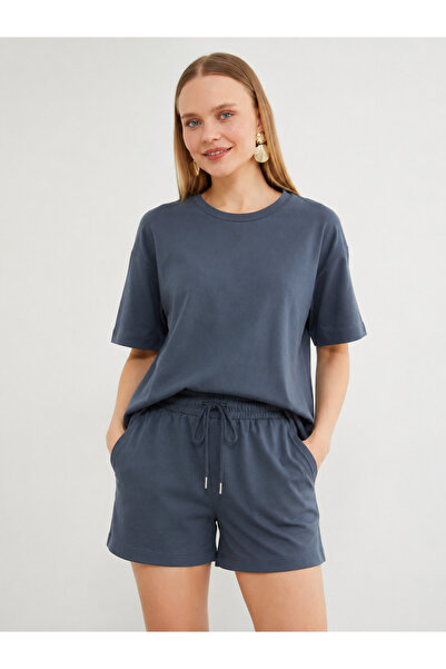 ModaPlaza Women's Crew Neck T-Shirt with Pockets and Elastic Waist Shorts Mod...