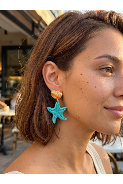 Lu Atelier Stella Del Mare Handmade Sea-Themed Earrings |   Seashell and Star...