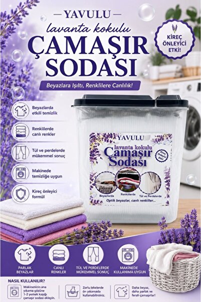 yavulu Lavanta Kokulu Çamaşır Sodası 1KG (Özel Kutusunda)
