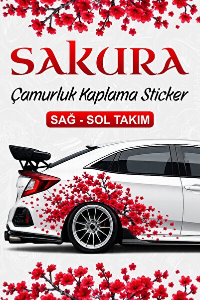Stikacar SAKURA KİRAZ ÇİÇEĞİ Çamurluk Kaplama Sticker