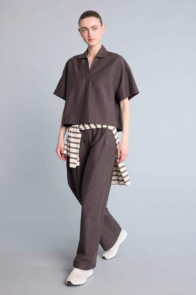 DeFacto Wide Leg Linen Trousers H0384Ax26Sm