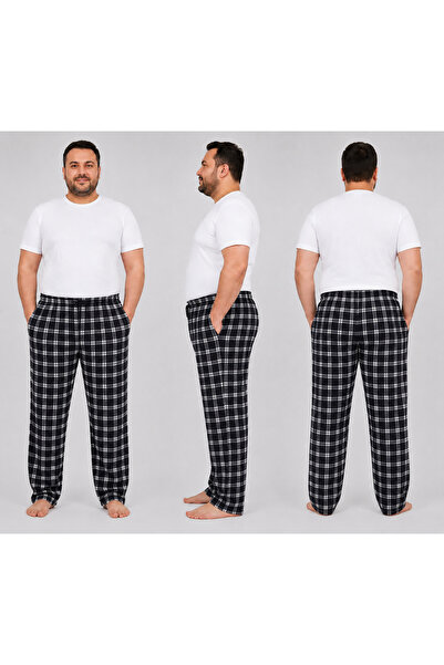 Pijamoni بنطلون بيجامة من القطن الممشط بمقاس كبير مع جيوب ورباط