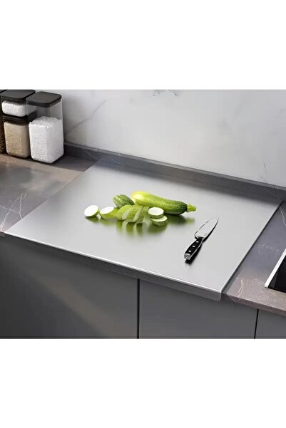 Orianna Design 304 Paslanmaz 50X60 cm Tek Bükümlü Metal Tezgah Koruyucu Kesme...