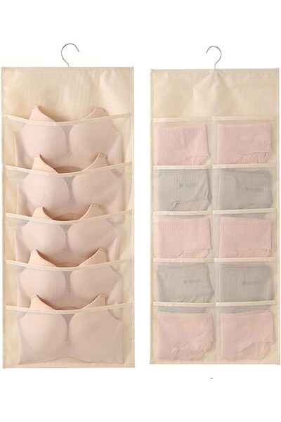 Arabest 2-Pack Closet Hanging Organizer,Dual-Sided Mesh Pockets,Space-Saving ...